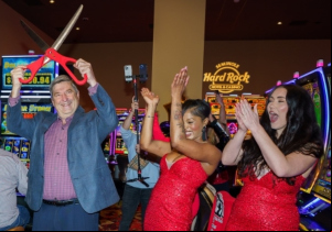 Ribbon cutting of new gaming area.