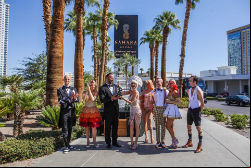 The iconic Sahara name is back on the Las Vegas Strip.